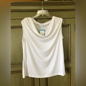 White woman’s sleeveless blouse.